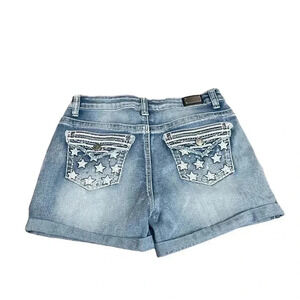 Wired Heart Western Cowgirl Shorts Stars and Stripes Embroidered Pockets size 29